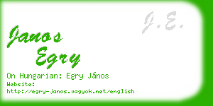 janos egry business card